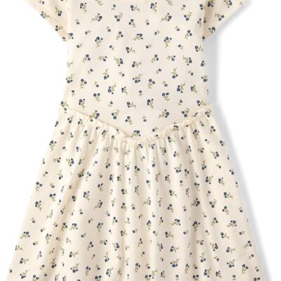 Girls' Plaid Stretch Jacquard Short Sleeve Dress